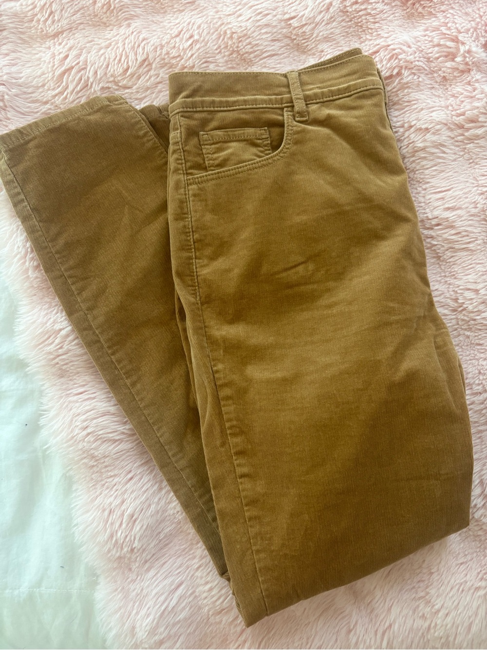 Corduroy Straight Leg Pants in Warm Camel
